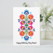 Folklore Happy Birthday Kaart (Staand voorkant)