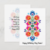 Folklore Happy Birthday Kaart (Voorkant / Achterkant)