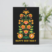  Folklore Happy Birthday Kaart (Staand voorkant)