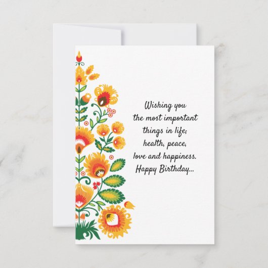  Folklore Happy Birthday Kaart (Achterkant)