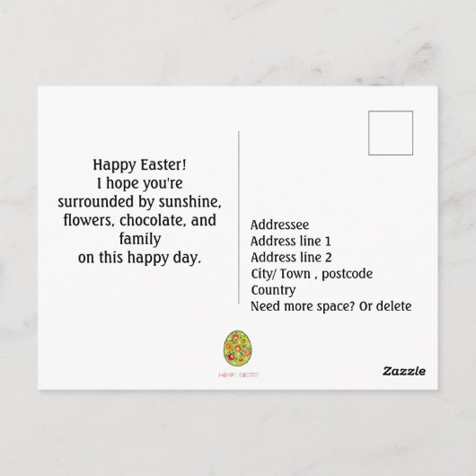 Folklore Happy Easter [egg] Briefkaart (Achterkant)