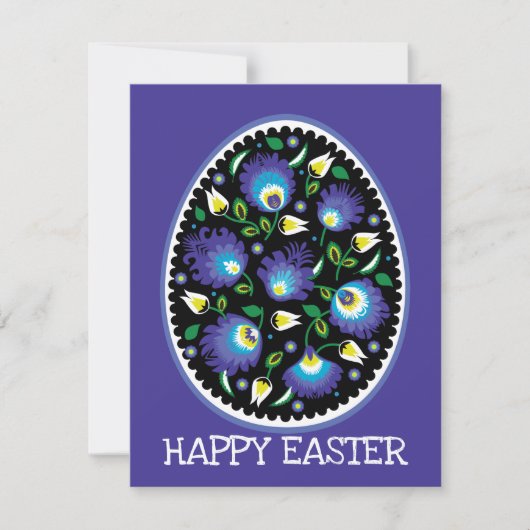 🐤🐰 folklore Happy Easter Flat Kaart (Voorkant)