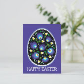 🐤🐰 folklore Happy Easter Flat Kaart (Staand voorkant)