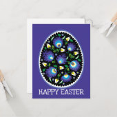 🐤🐰 folklore Happy Easter Flat Kaart (Voorkant / Achterkant in situ)