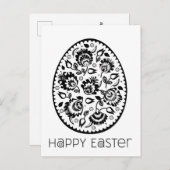 Folklore Happy Easter Zwart&wit [ei] Briefkaart (Voorkant / Achterkant)
