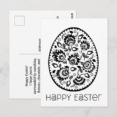 Folklore Happy Easter Zwart&wit [ei] Briefkaart (Voorkant / Achterkant)