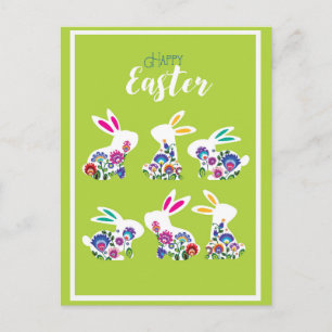 Folklore Happy Paast Bunnies lentegroen Briefkaart
