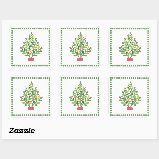 Folklore Kerstboom Sticker (Vel)