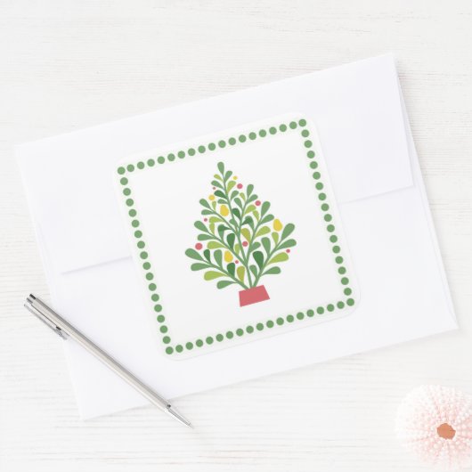 Folklore Kerstboom Sticker (Envelop)