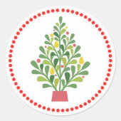 Folklore Kerstboom Sticker (Voorkant)