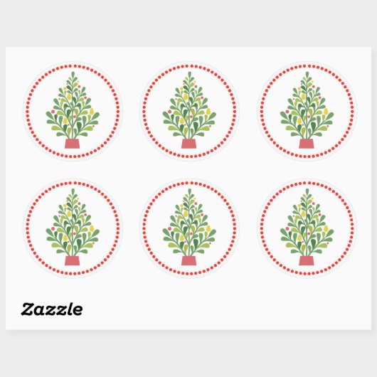 Folklore Kerstboom Sticker (Vel)
