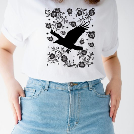 Folklore Kraai Bos Raven ForestCore Esthetiek Tri-Blend Shirt