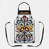 Folklore met roosters apron schort (Voorkant)