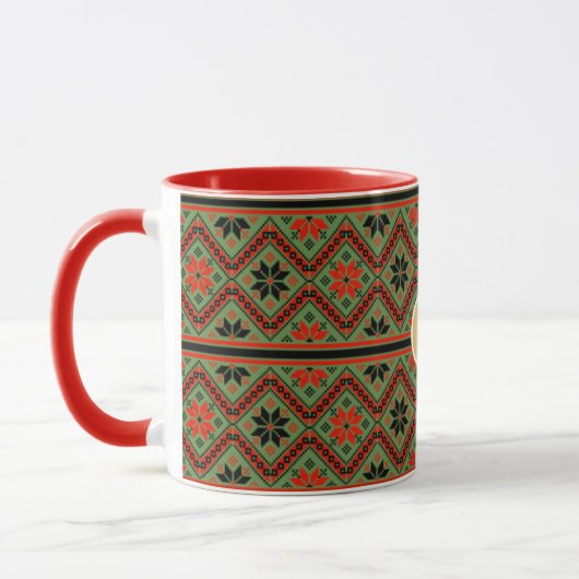 Folklore Mok Gepersonaliseerd Monogram RED GREEN C (Links)
