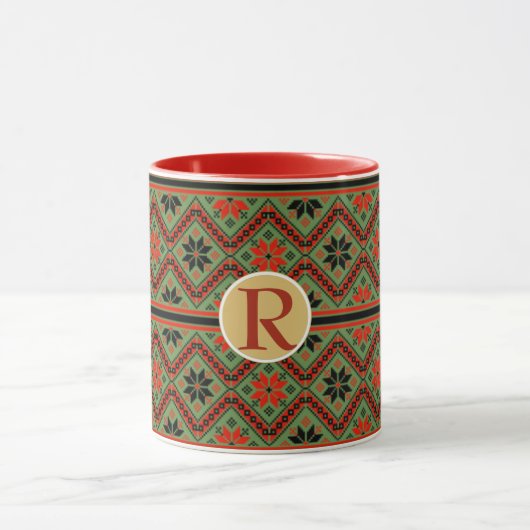 Folklore Mok Gepersonaliseerd Monogram RED GREEN C (Midden)