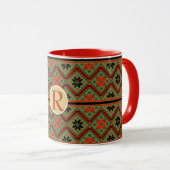 Folklore Mok Gepersonaliseerd Monogram RED GREEN C (Voorkant rechts)
