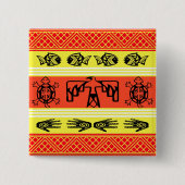 Folklore-ontwerp Vierkante Button 5,1 Cm (Voorkant)