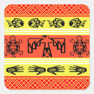 Folklore-ontwerp Vierkante Sticker