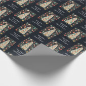 Folklore Patroon Kerstboom Vogels Bloemen Naam Cadeaupapier (Hoek)