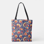 💛 🧡 Folklore patroon met gele bloemen 002 Tote Bag (Achterkant)