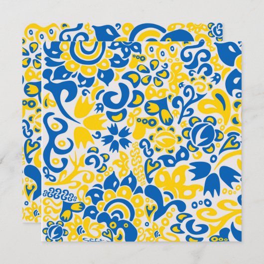 Folklore-patroon met Oekraïense vlaggeenkaart (Voorkant / Achterkant)