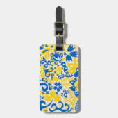 Folklore pattern with Oekrainian flag covu Bagagelabel (Voorkant verticaal)