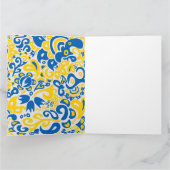 Folklore pattern with Oekrainian flag covu Bedankkaart (Binnen)