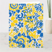 Folklore pattern with Oekrainian flag covu Bedankkaart (Voorkant)