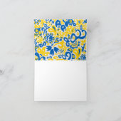 Folklore pattern with Oekrainian flag covu Bedankkaart (Binnen)