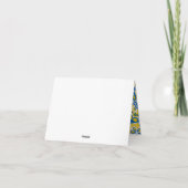 Folklore pattern with Oekrainian flag covu Bedankkaart (Achterkant)