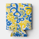 Folklore pattern with Oekrainian flag covu Blikjeskoeler (Achterkant)