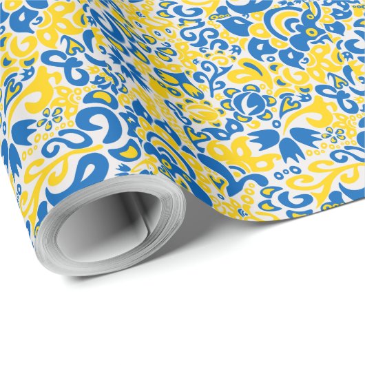 Folklore pattern with Oekrainian flag covu Cadeaupapier (Rol Hoek)