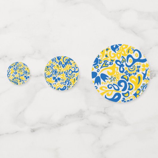 Folklore pattern with Oekrainian flag covu Confetti (Achterkanten)