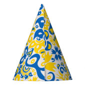 Folklore pattern with Oekrainian flag covu Feesthoedjes (Achterkant)