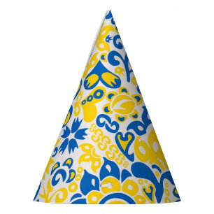 Folklore pattern with Oekrainian flag covu Feesthoedjes