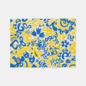 Folklore pattern with Oekrainian flag covu Fleece Deken (Voorkant (Horizontaal))