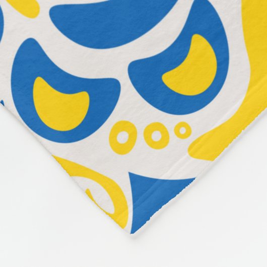 Folklore pattern with Oekrainian flag covu Fleece Deken (Hoek)