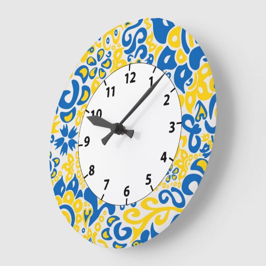 Folklore pattern with Oekrainian flag covu Grote Klok (Hoek)