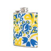 Folklore pattern with Oekrainian flag covu Heupfles (Links)