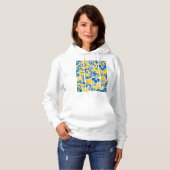 Folklore pattern with Oekrainian flag covu Hoodie (Voorkant volledig)