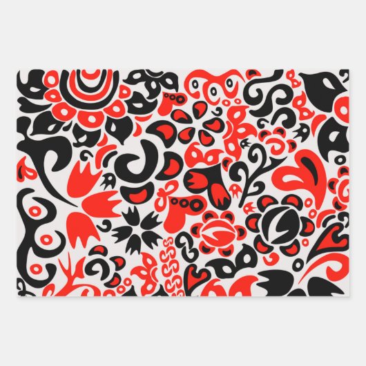 Folklore pattern with Oekrainian flag covu Inpakpapier Vel (Voorkant 2)