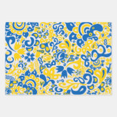 Folklore pattern with Oekrainian flag covu Inpakpapier Vel (Voorkant)