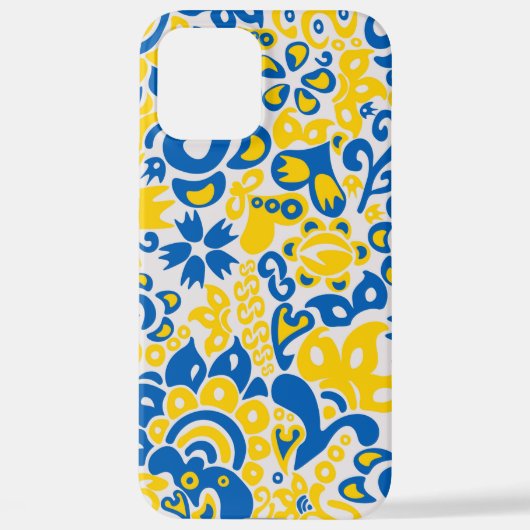 Folklore pattern with Oekrainian flag covu iPhone Hoesje (Achterkant)