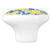 Folklore pattern with Oekrainian flag covu Keramische Knop (Zijkant)
