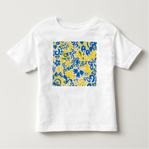 Folklore pattern with Oekrainian flag covu Kinder Shirts