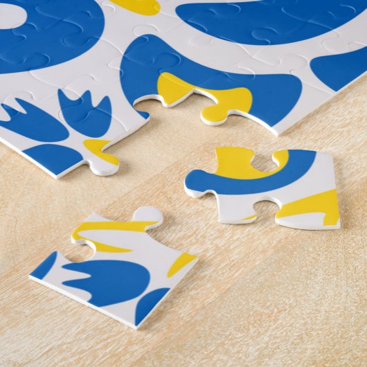 Folklore pattern with Oekrainian flag covu Legpuzzel (Zijkant)