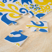 Folklore pattern with Oekrainian flag covu Legpuzzel (Zijkant)