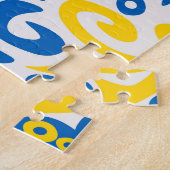 Folklore pattern with Oekrainian flag covu Legpuzzel (Zijkant)