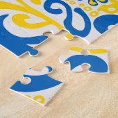 Folklore pattern with Oekrainian flag covu Legpuzzel (Zijkant)