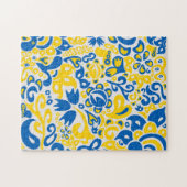 Folklore pattern with Oekrainian flag covu Legpuzzel (Horizontaal)